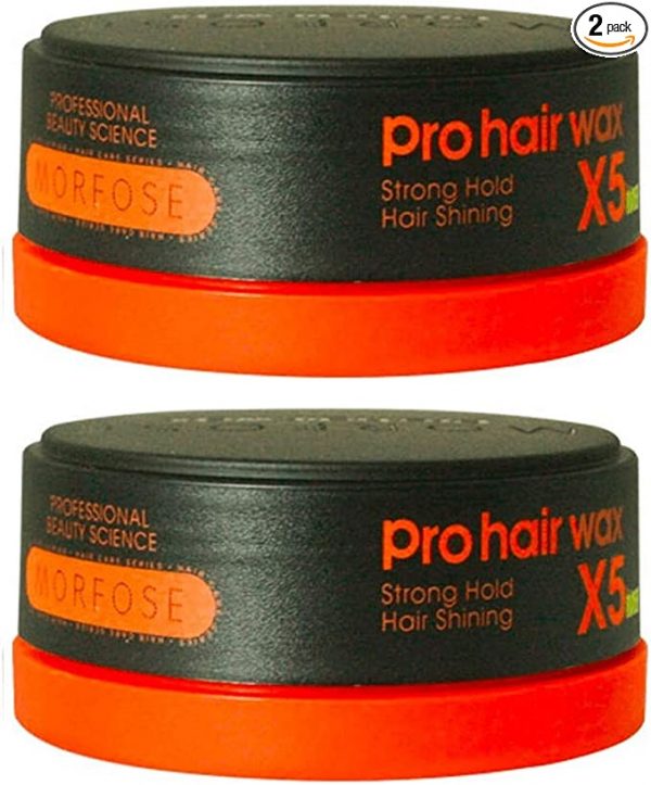 Morfose X5 Pro Hair Wax Matte Xtreme Style - Cera para cabello brillante durante todo el día, para mujeres y hombres, cera de bordes, cera de gel, superaviadores y rizos (2 x 150 ml)
